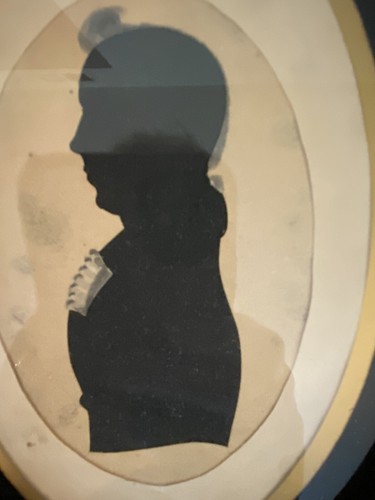 VERY EARLY Antique Hand-cut Silhouette Painted Detail Original Frame Gilt Liner  - Picture 5 of 9