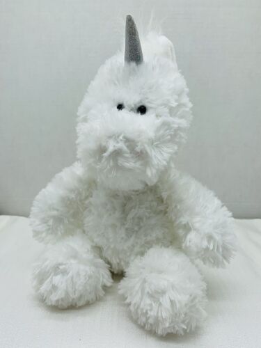 Peluche Aurora Unicorno Peloso Bianco Morbido Peluche Corno Scintillante 11" - Foto 5 di 11