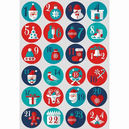 Labels until Stickers Sleeps 24 Christmas -1 Countdown Calendar 24 X Advent - Picture 20 of 22