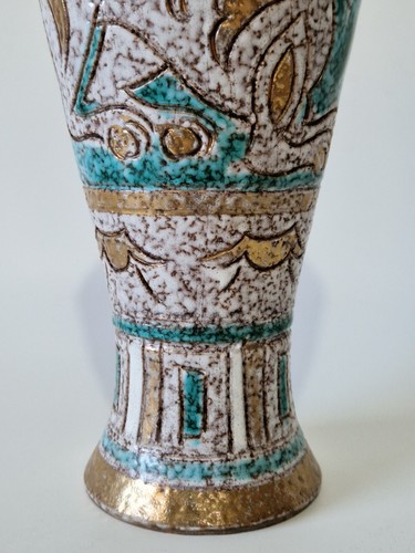 Vintage Mid Century Fratelli Fanciullacci Italian Scraffito Art Pottery Vase - Picture 3 of 10