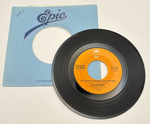 Ted Nugent Cat Scratch Fever (Live) / Yank Me Crank Me 45 Vinyl 70s Rock Epic - Bild 2 von 6