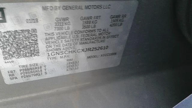 15 16 17 18 19 20 CHEVY/GMC SUBURBAN 1500 SERIES Air Bag left driver seat outer - Image 2 of 4