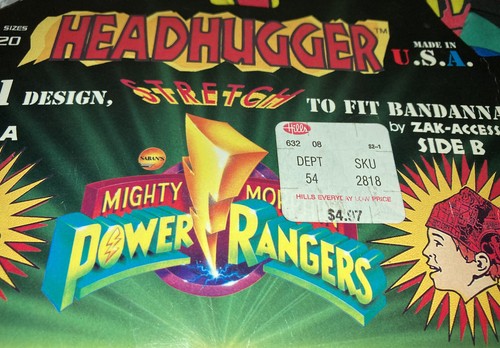 RARE Vintage 1995 Power Rangers Headhugger 2 in 1 Stretch to Fit Bandanna NEW - Picture 4 of 4