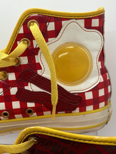Breakfast Picnic High Tops Bacon And Egg Edition Converse Chuck Taylor Size 8.5 - Imagen 3 de 9