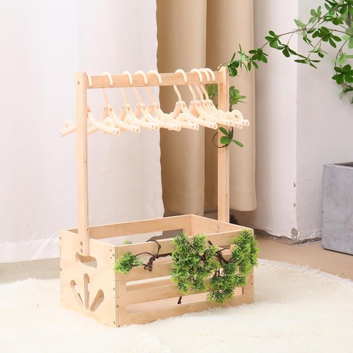 Wooden Baby Shower Crate Closet , Baby Storage nursery Crate Hamper with Handle - Picture 7 of 9
