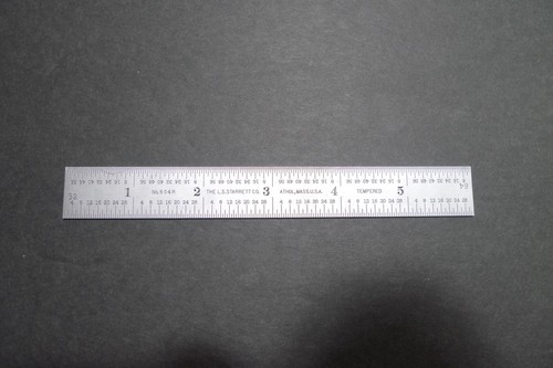 Starrett  No. 604R- 6" Tempered Steel Rule-New Old Stock With Plastic Sleeve-USA - Picture 4 of 15