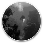 2 x Vinyl Stickers 20cm (bw) - Underwater Scuba Diver Diving Ocean  #41189