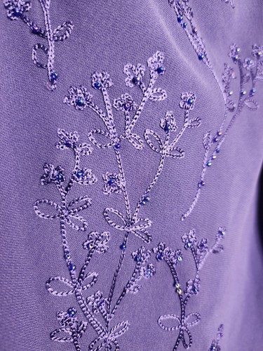 JONES NEW YORK Sheath Dress Blurple Size 12 Lined Beaded Floral Embroidered NWT - Picture 4 of 5