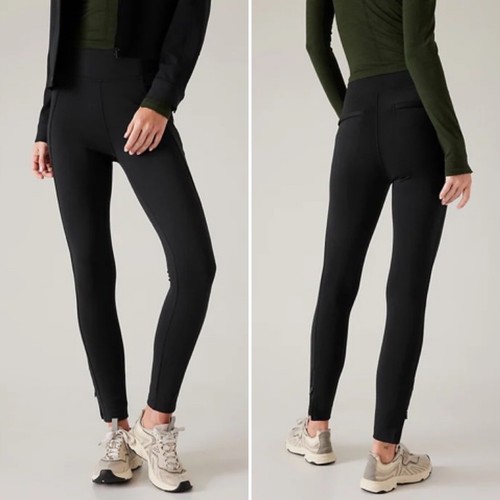 NUEVO CON ETIQUETAS Athleta Delancey Skyline Apretado 1X Negro Bolsillos Absorbentes Puño con Cremallera Elástico - Imagen 2 de 12