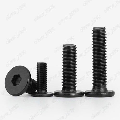 Tornillos de cabeza plana Allen de acero inoxidable negro 304 enchufe hexagonal utrathin M2 M3 M4 M5 - Imagen 2 de 6
