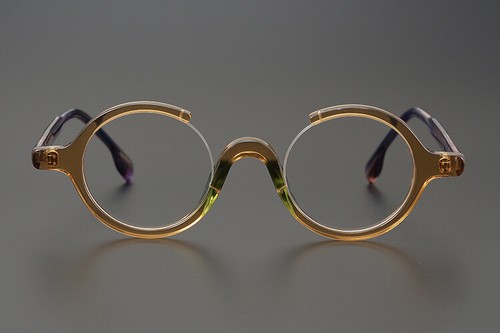 Gafas redondas con espacio 3/4 gafas redondas marco de acetato gafas artesanales únicas - Imagen 39 de 47