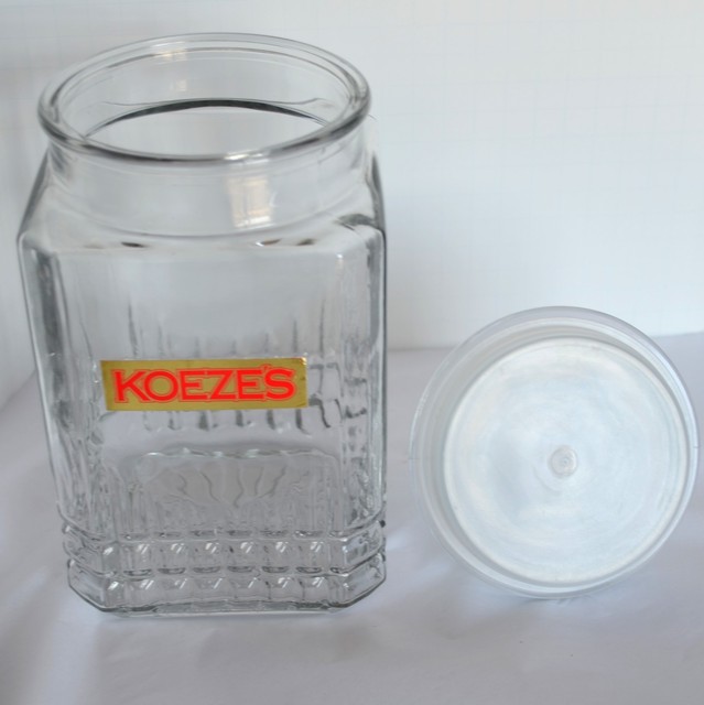 KOEZE Glass Candy Nut Decanter Jar Apothecary Canister Lidded Tea