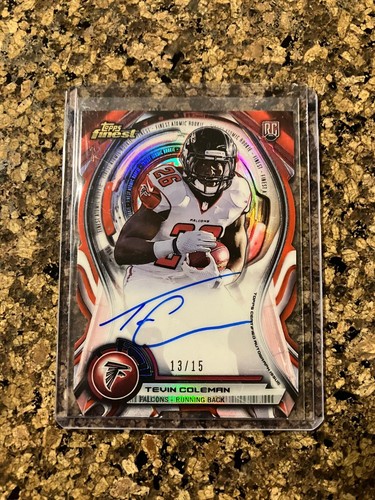 2015 Topps Finest #RADC-20 Tevin Coleman Rookie Auto /15 Die Cut Falcons - Bild 1 von 2