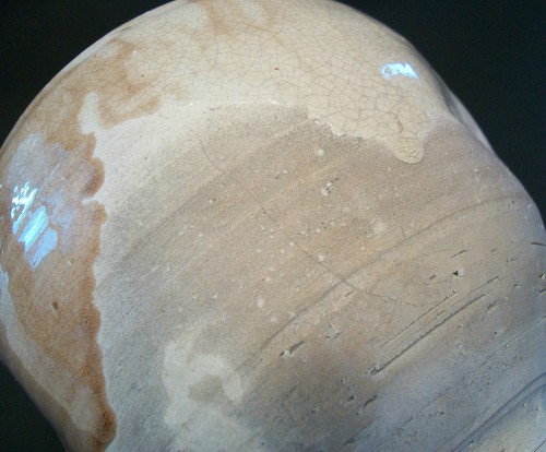 Vintage Glazed Ceramic Vase - Dimpled Sides - Unsigned - Late 20th Century - Bild 9 von 9