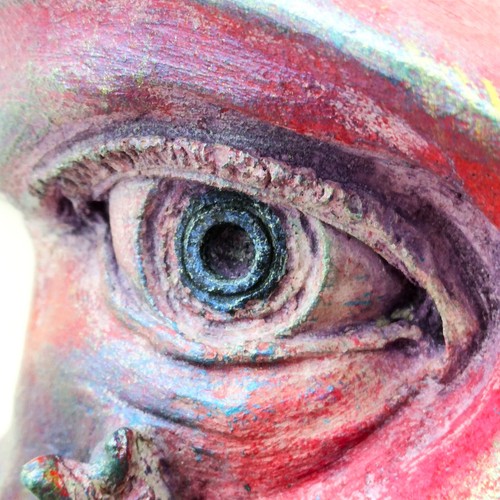 Pyramid Eye Sculpture, Original Wall Art, Durable Cast Stone, Handmade - Picture 4 of 16
