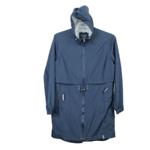 LL Bean Women's Meridian Rain Coat Nylon Classic Navy Size L Pet