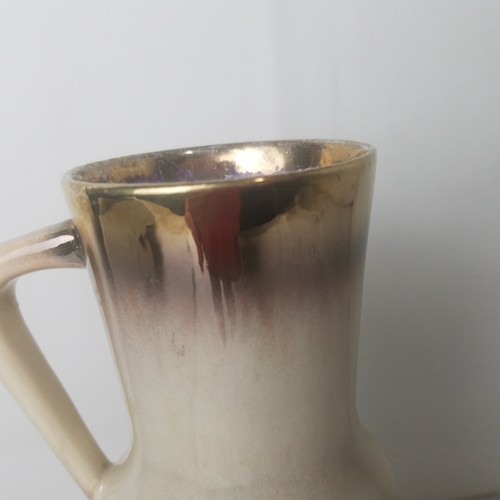 Vase W Germany Bay Keramik 60er braun orange metallic gold Mid Century 267 20 - Bild 5 von 13