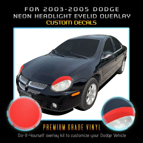 For 2003-2005 Dodge Neon SRT-4 SXT R/T Headlight Eyelid Decal - Flat Matte Vinyl - Picture 11 of 18