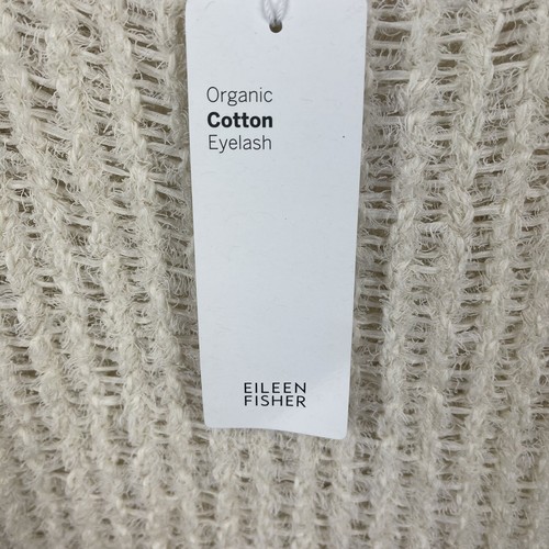 Eileen Fisher NEW Ecru Organic Cotton Eyelash Bateau Neck Cap Sleeve Top Sz XL - Picture 3 of 9