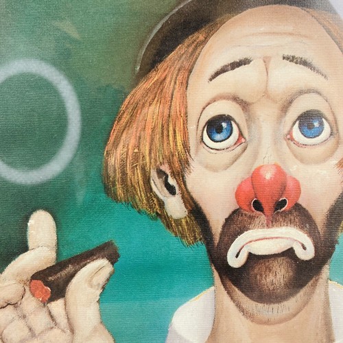 Vintage Red Skelton Clown With Cigar Litho Print 1972 Framed Signed - Picture 4 of 9