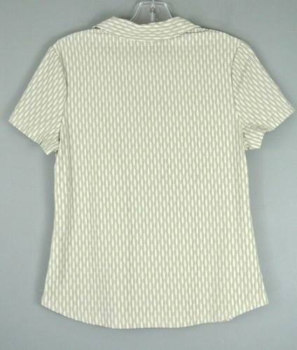 Marks & Spencer Beige Top S Short sleeve collared fitted work stretch 227 - Picture 4 of 5