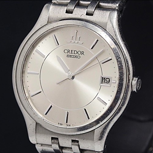 *NEAR MINT* SEIKO CREDOR 8J86-7A00 Quartz Day Date Silver Mens Watch 255174H - Picture 4 of 4
