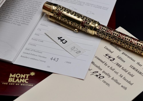 MONTBLANC 1996 Patron of Art Semiramis Limited Edition 888 Fountain Pen M - Picture 9 of 12