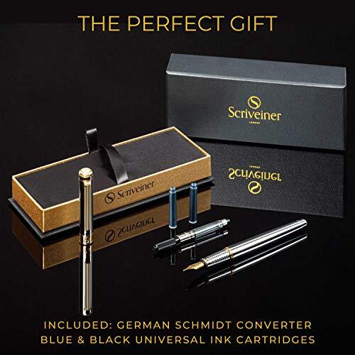 Scriveiner Finest Premium Füllfederhalter (mittel) (Silber Chrom) 24K Gold - Bild 3 von 6