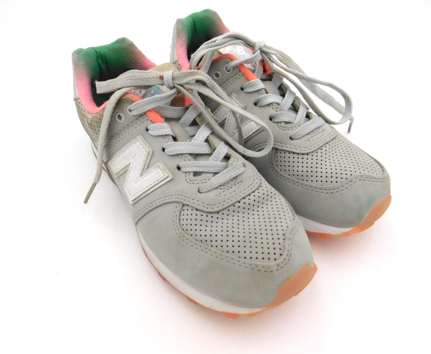 Scarpe da ragazza New Balance 574 taglia 3 5 GC574JOM grigio logo ombra arcobaleno