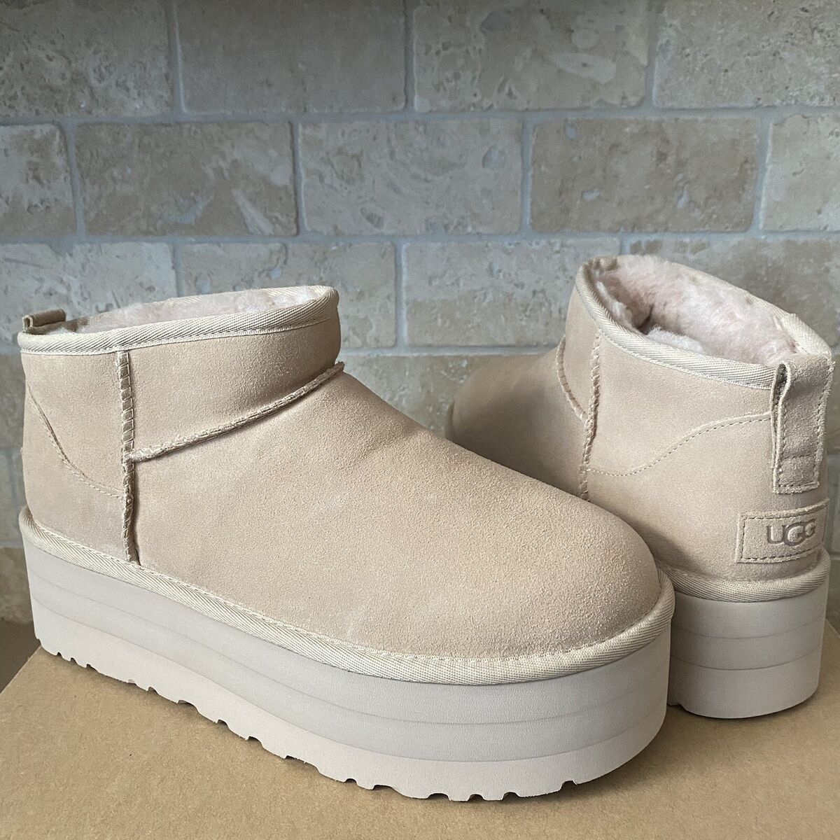 UGG Classic Ultra Mini Platform Driftwood Suede Ankle Boots UGG Classic Ultra Mini Platform Driftwood Suede Ankle Boots