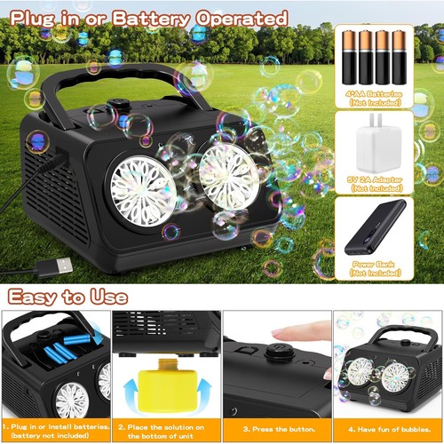 Automatisch Seifenblasenmaschine mit LED Licht Party Hochzeit Bubble Machine DHL - Bild 7 von 12