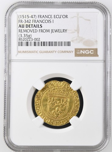 Ecu d'or 1515-1547 Francia François I NGC AU moneda de oro (1140) - Imagen 4 de 5