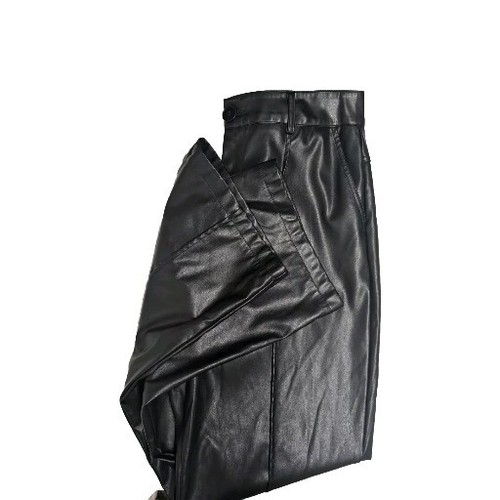 Shein Faux Leather Pants Women Large Straight Leg Vegan Black 40/42 8/10 - Picture 6 of 12
