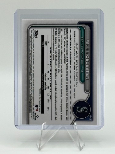 2024 Bowman Chrome Felnin Celesten True Gold Refractor /50 #BCP-210 Mariners - Picture 2 of 2