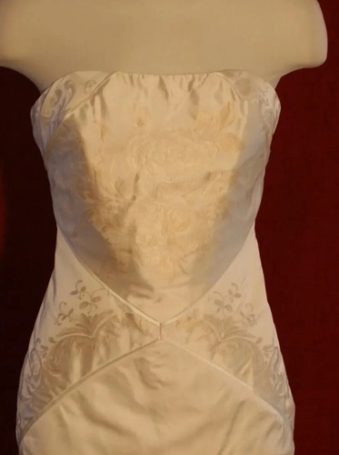 NICOLE MILLER SILK FLORAL EMBROIDERY WEDDING BRIDAL GOWN DRESS 12 - Picture 6 of 12