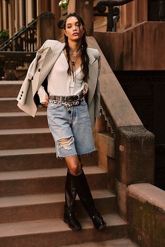 Free People Ashby Blazer - Oversized Style in Beige Plaid Check - RRP $168 BNWOT - Picture 12 of 17