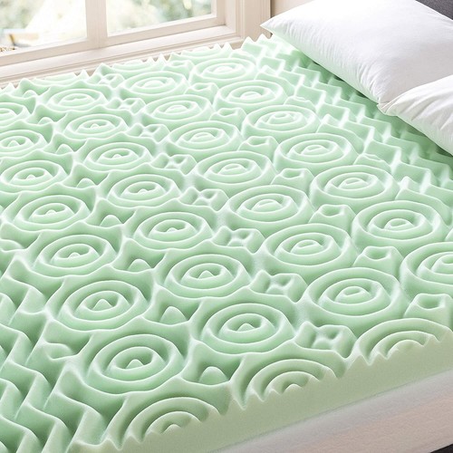 Memory Foam Mattress Topper 4" 5-Zone, Green Tea Infusion, Mattress Pad - Picture 4 of 43