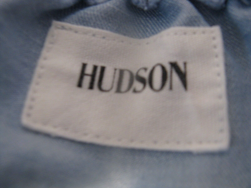 Hudson Jean Top Drop Cold Shoulders Elastic Gathered Girls Sz XL 16 Sky Blue EUC - Picture 4 of 4