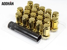 12mmX1.25 AodHan SPL35 Gold Spline Lug Nut (Set of 20 Piece w/Key)