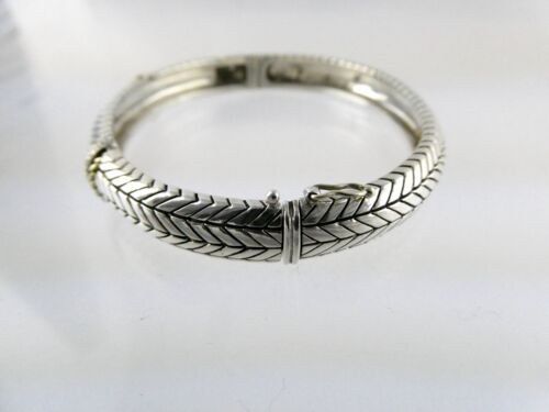 Bracciale GJI Designer Argento Sterling Oro Giallo 14k Diamanti Naturali Cerniera 7In - Foto 3 di 16
