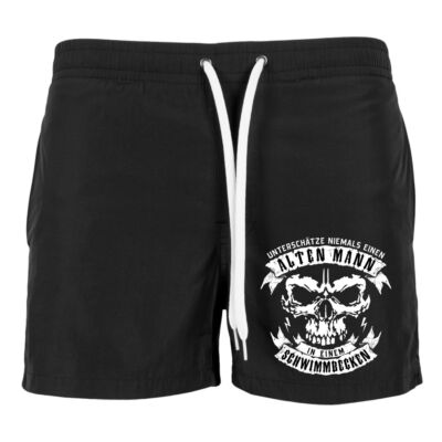 Herren Badehose Unterschätze nie einen alten Mann im Schwimmbecken männer vater