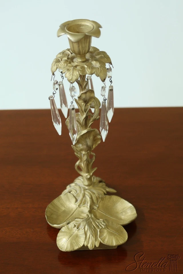 LF50139EC: Par de candelabros vintage de latón Art Nouveau Foto 2 de 4