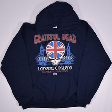 GRATEFUL DEAD-WEMBLEY POOL London 1972-PULLOVER HOODIE-Sz M w/Vintage Tags RARE