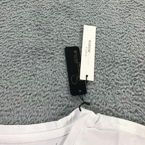 Camisa Majestic Filatures Para Hombre Mediana Algodón Supima Blanca Manga Corta París xd43 - Imagen 5 de 11