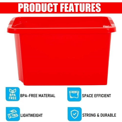 Red Storage Box Strong Durable Safe Efficient Lightweight Container Box 14L - Picture 3 of 3