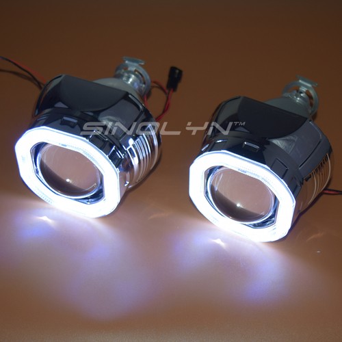COB LED Angel Devil Eyes Halo HID Car Projector Bi-xenon Lens Headlight Retrofit - Picture 10 of 11