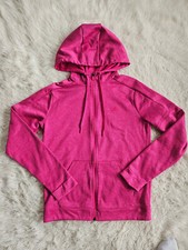 Adidas Women's Pink Long Sleeve Gym Training Run Full Zip Hoodie Jacket Size S
