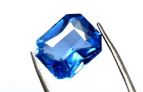 Emerald Cut Jewelry Making Premium 12 CT Brazilian Sky Blue Aquamarine Gemstone - Picture 2 of 9
