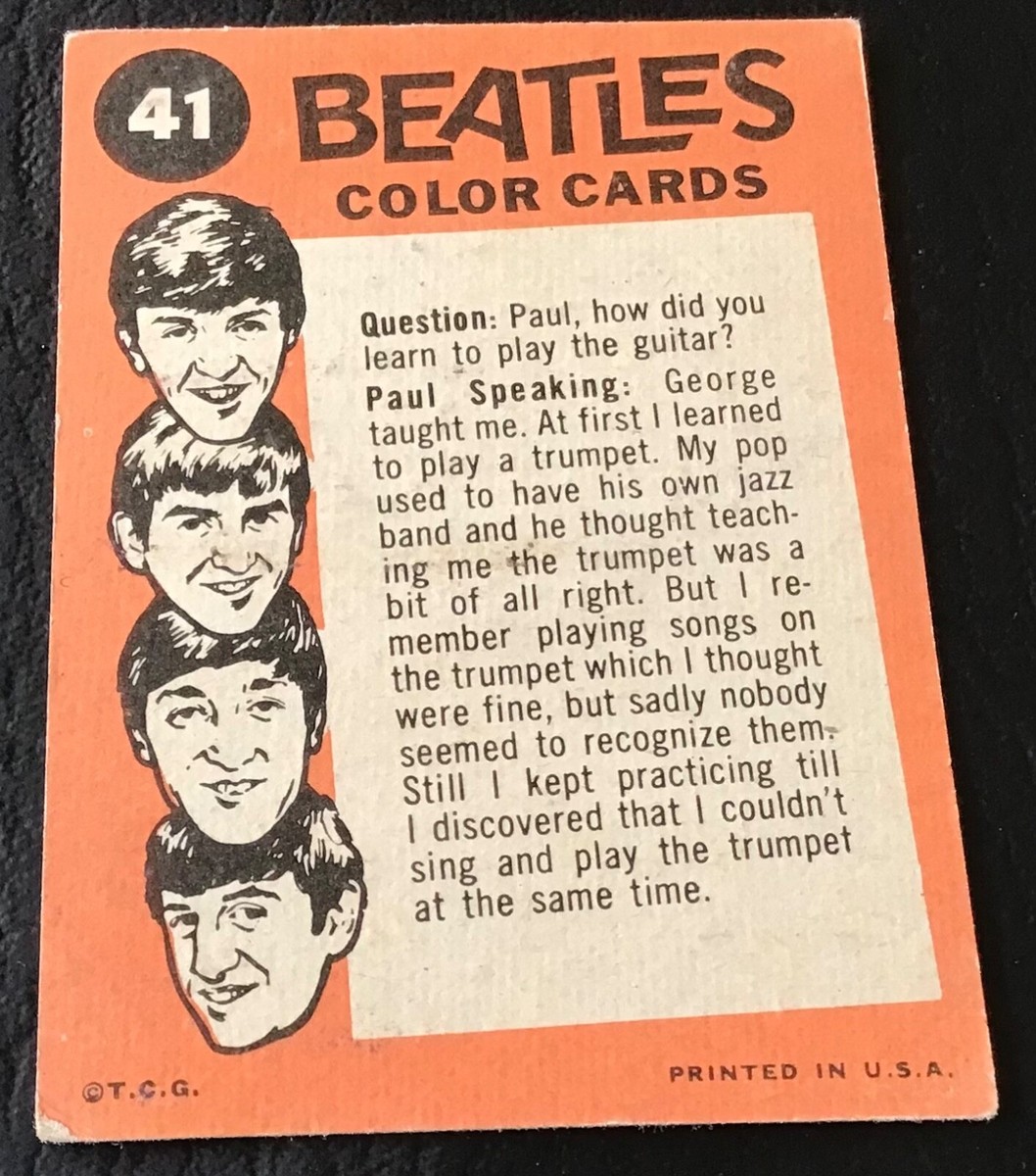1964 Topps Beatles Color Cards Trading Card #41 G/VG | eBay