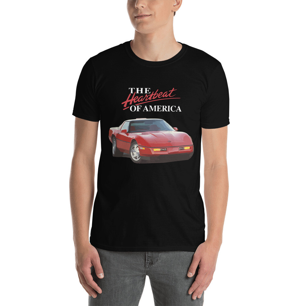 Retro 1990 Chevy vette C4 Heartbeat of America Short-Sleeve Unisex
